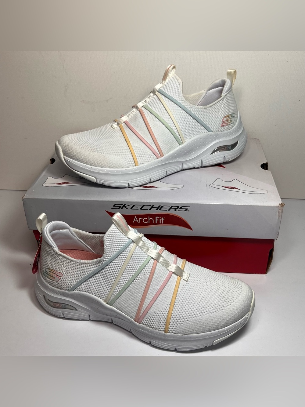 Skechers Arch Fit Bright Stride Washable Knit Slip-On Sneakers